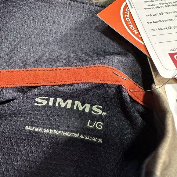 NEW Simms Challenger Solar Men's Large 1/2 Zip Long Sleeve Shirt Woodland UPF 30 - Picture 3 of 8